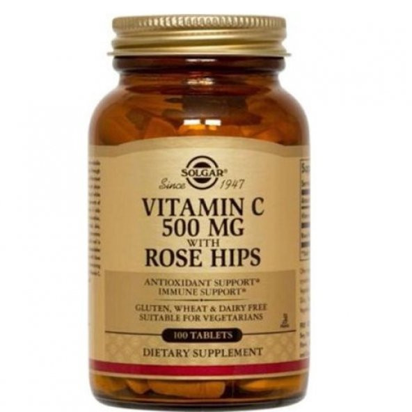 Solgar Vitamin C 500 mg Rose Hips 100 Tablet