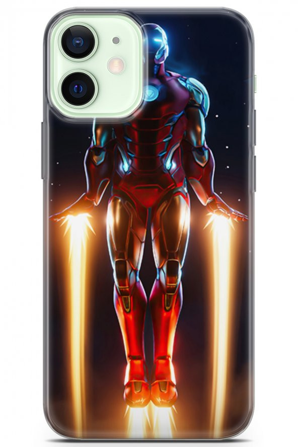 Apple iPhone 12 Uyumlu Kılıf Dc 19 Iron Man Tam Koruma Kılıf Lacivert