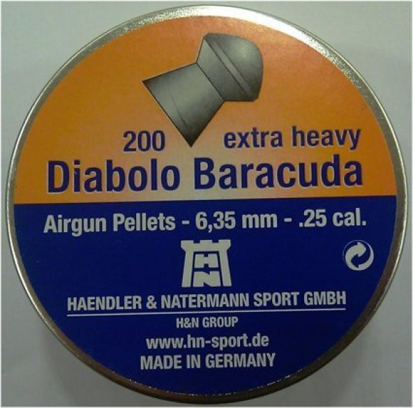 H&N DIABOLO BARACUDA 6.35 CAL HAVALI SAÇMA - 3