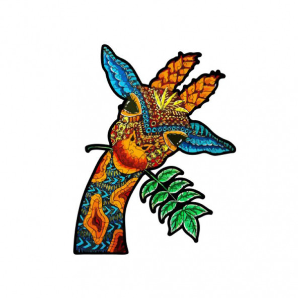 3 D Ahşap Hayvan Puzzle Züraha Model - 3