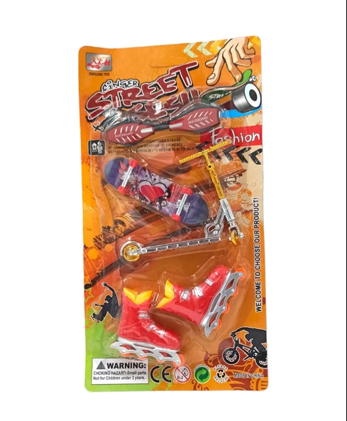 Oyuncak Parmak Kay Kay Paten ve Scooter'lı Toplam 5 Parça Parmak Kaykay - 2