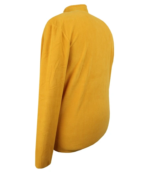 Erkek Büyük Beden Fermuarlı Polar Sweat Sarı - 3