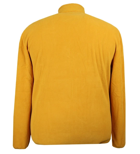 Erkek Büyük Beden Fermuarlı Polar Sweat Sarı - 4