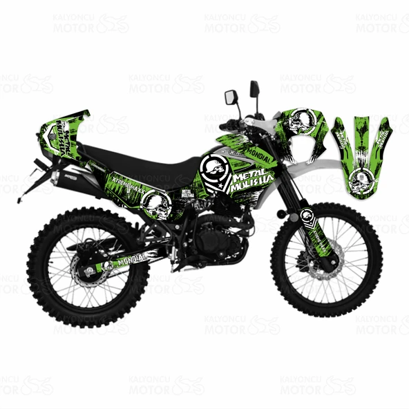 Mondial X-Treme Max 150 Metal Mulisha Design Sticker Set Yeşil