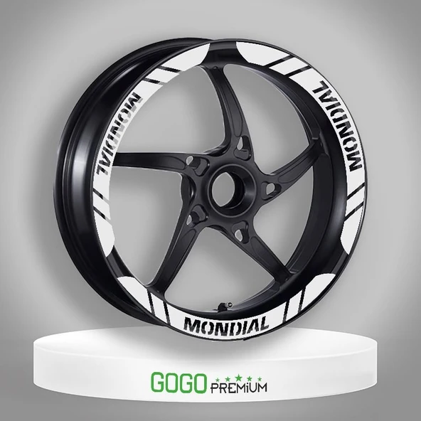 Mondial Kırmızı Jant Şeridi Geniş Beyaz ürün görseli