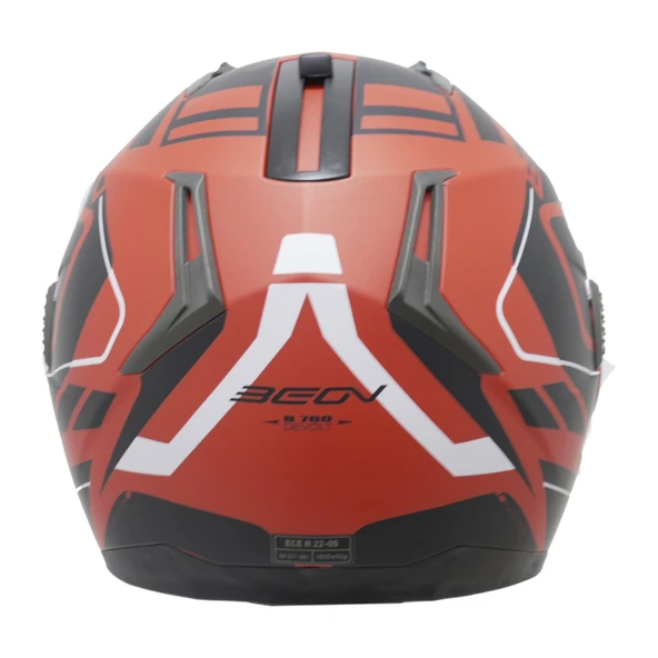 Beon Çene B 700 Air Tek Açılır Vizörlü Motosiklet Kaskı Kırmızı Siyah - L - 3