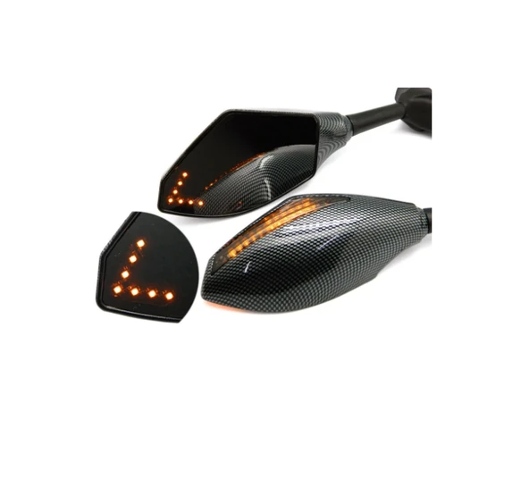 Kawasaki Ninja 650 R Kayar Sinyalli Ayna Takımı Karbon - Resim 4