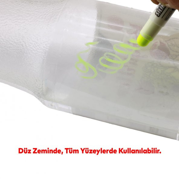 Silinebilir Tebeşir İşaretleyici Sarı Kalem Metal Plastik Tahta Cam Ahşap Yüzey Yağlı Boya Uç - Resim 2