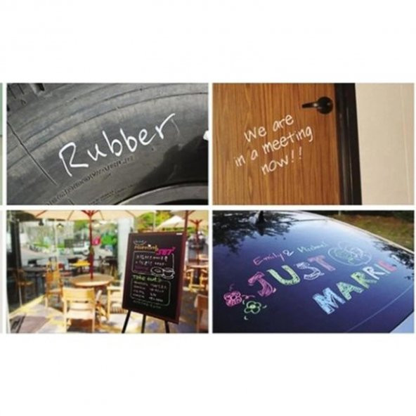 Silinebilir Tebeşir İşaretleyici Sarı Kalem Metal Plastik Tahta Cam Ahşap Yüzey Yağlı Boya Uç - Resim 4