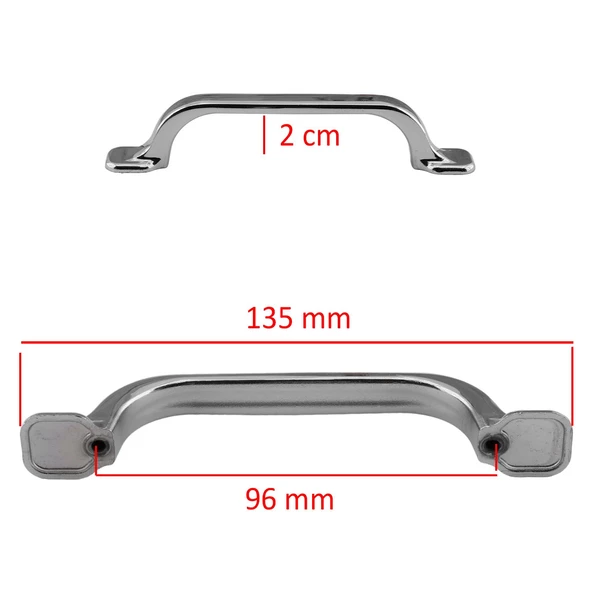 Zümre Düz Mobilya Mutfak Dolabı Çekmece Dolap Kapak Kulpu (96 MM-9.6 CM) Kulbu Krom Metal Kulpları - 2