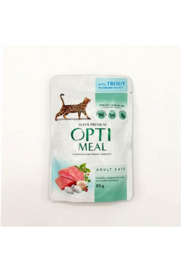 OptiMeal Alabalıklı Krema Soslu Kedi Konserversi 85 gr
