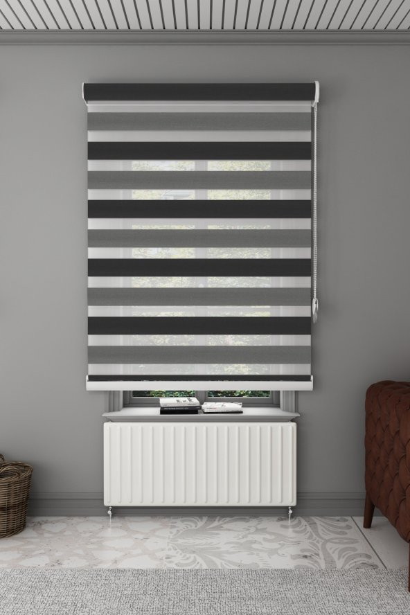 KOYU AÇIK GRİ ZEBRA STOR PERDE - 2