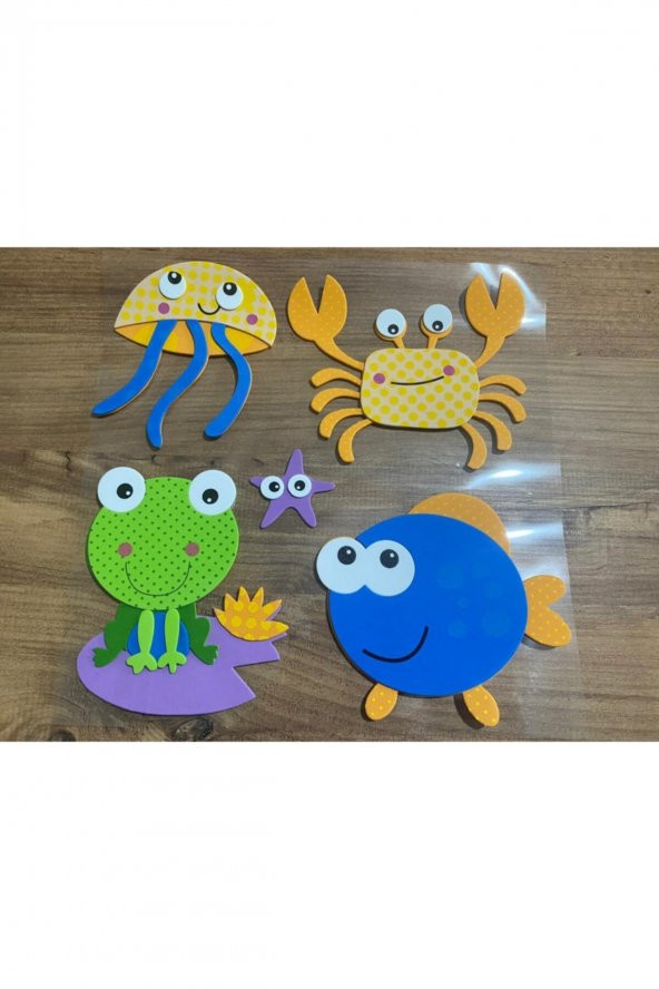 3d Duvar Stickerı Deniz Hayvanları Figürlü