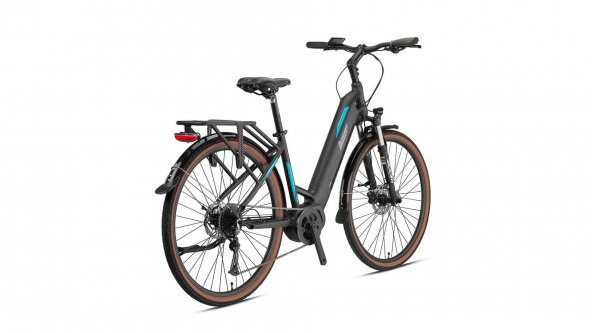 LOOP COMMUTER 28 ELEKTRİKLİ ŞEHİR BİSİKLETİ 9V HD 17.5 MAT SİYAH-FÜME-TURKUAZ - 3