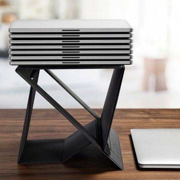 BASEUS Ultra İnce Yükseklik Ayarlamalı Notebook Standı, 11-16 inç Arası Uyumlu Deri Stand - 2