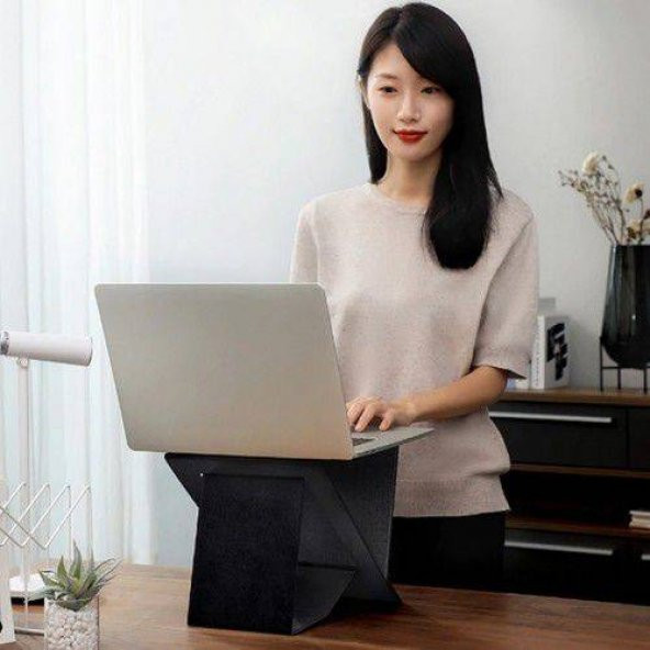 BASEUS Ultra İnce Yükseklik Ayarlamalı Notebook Standı, 11-16 inç Arası Uyumlu Deri Stand - 3