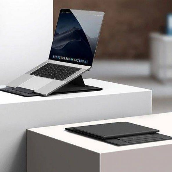 BASEUS Ultra İnce Yükseklik Ayarlamalı Notebook Standı, 11-16 inç Arası Uyumlu Deri Stand - 4