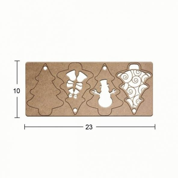 Ahşap Yılbaşı Süsü YB23 ürün görseli