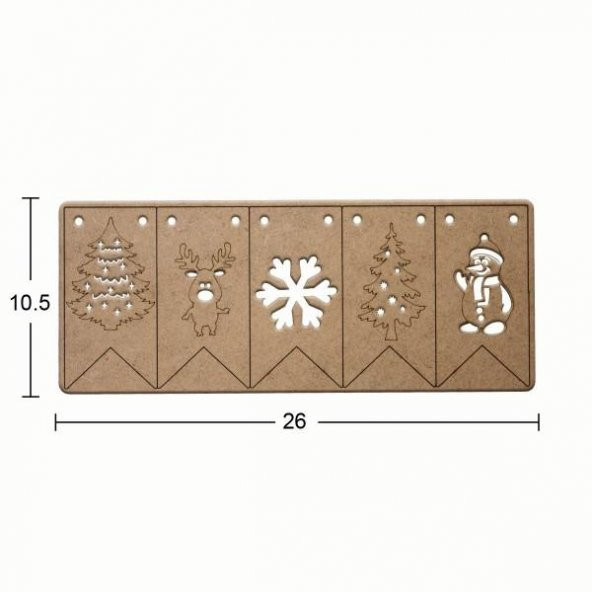 Ahşap Yılbaşı Süsü YB24 ürün görseli