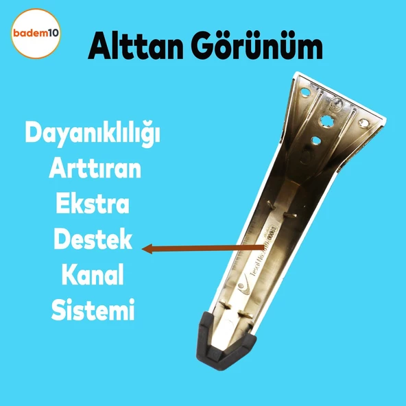 Sehpa Masa Puf Tabure Ünite Baza Koltuk Ayağı Mobilya Ayakları Ayağı Metal Ayakları 12 Cm Krom - 4