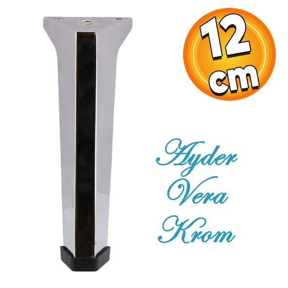 Sehpa Masa Puf Tabure Ünite Baza Koltuk Ayağı Mobilya Ayakları Ayağı Metal Ayakları 12 Cm Krom