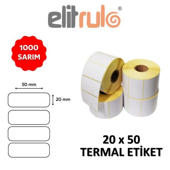 Elitrulo Barkod Etiketi 20x50 Termal - 1000 Adet