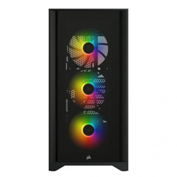 CORSAIR CC-9011204-WW ICUE 4000X RGB TEMPERLI CAM YAN PANEL MID TOWER BILGISAYAR KASASI SIYAH - 2