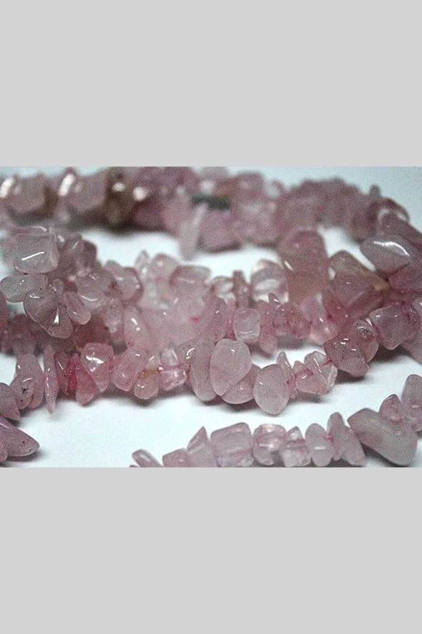 Pembe Kuvars Kırık Doğal Taş Dizisi - Resim 4