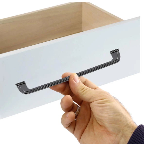 Alperen (224 MM - 22.4 CM) Mobilya Mutfak Dolabı Çekmece Dolap Kulpu Düz Kulbu Füme Metal Kulpları - Resim 3