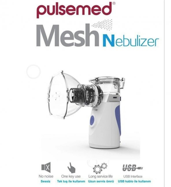 Pulsemed Mesh Nebülizatör YM3R Taşınabilir Çocuk ve Yetişkin Aparatlı 8680426781183