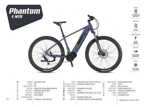 Loop Phantom 29 Elektrikli Dağ Bisikleti 10V 19 Mat Gri-Siyah-Sarı - 5