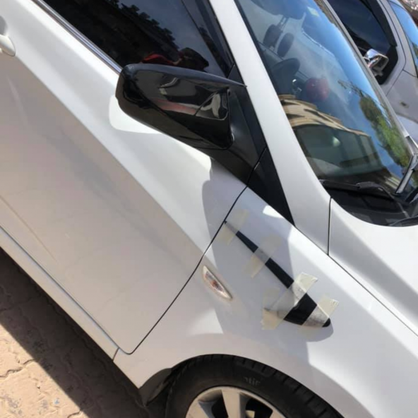 Hyundai Accent Blue  Batman Yarasa Ayna Kapağı Piano Black Abs Plastik - Resim 2