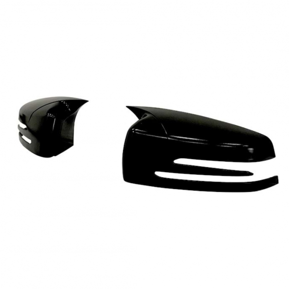 Mercedes Benz W176 2012-2018 Batman Yarasa Ayna Kapağı Piano Black Abs Plastik - 2