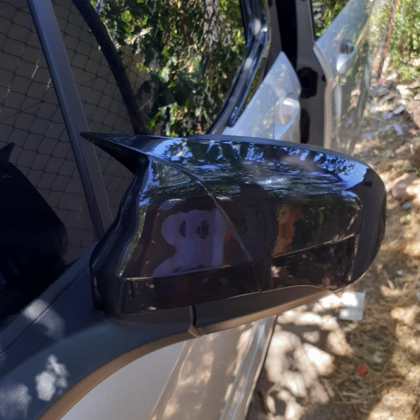 Ford Courier 2018-2021 Uyumlu Batman Yarasa Ayna Kapağı Piano Black Abs Plastik - Resim 4