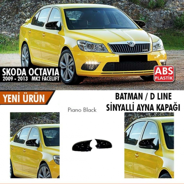 Skoda Octavia Uyumlu Mk2 A5 Facelift 2009-2013 Batman Yarasa Ayna Kapağı