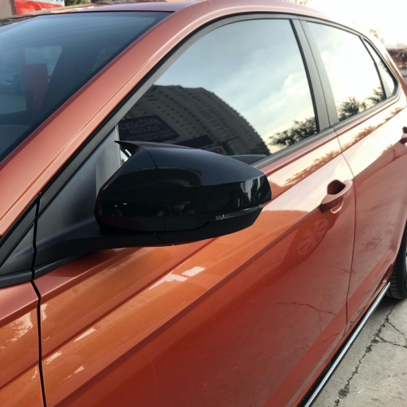 Volksvogen Polo Mk6 2018 Sonrası Batman Yarasa Ayna Kapağı Piano Black Abs Plastik - 3