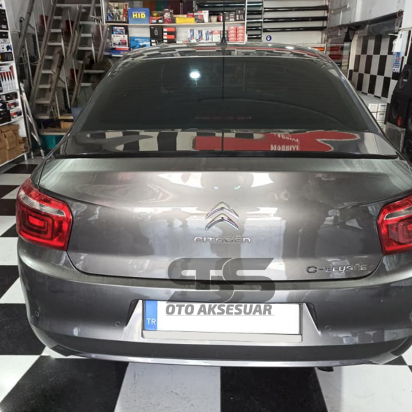 Citroen C Uyumlu Elysee Bagaj Üstü Slim Spoiler Parlak Siyah Piano Black