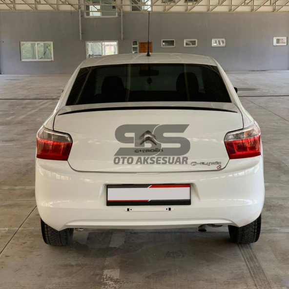 Citroen C Uyumlu Elysee Bagaj Üstü Slim Spoiler Parlak Siyah Piano Black - 2