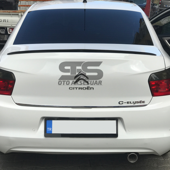 Citroen C Uyumlu Elysee Bagaj Üstü Slim Spoiler Parlak Siyah Piano Black - 3