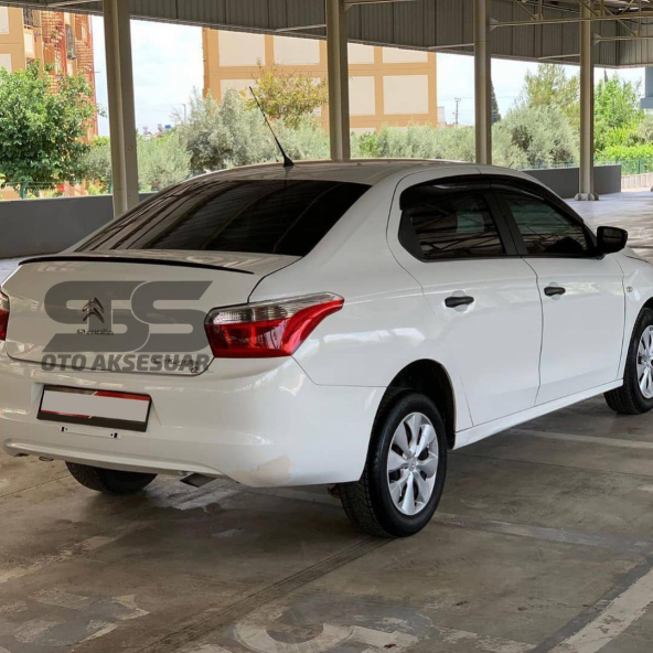 Citroen C Uyumlu Elysee Bagaj Üstü Slim Spoiler Parlak Siyah Piano Black - 5