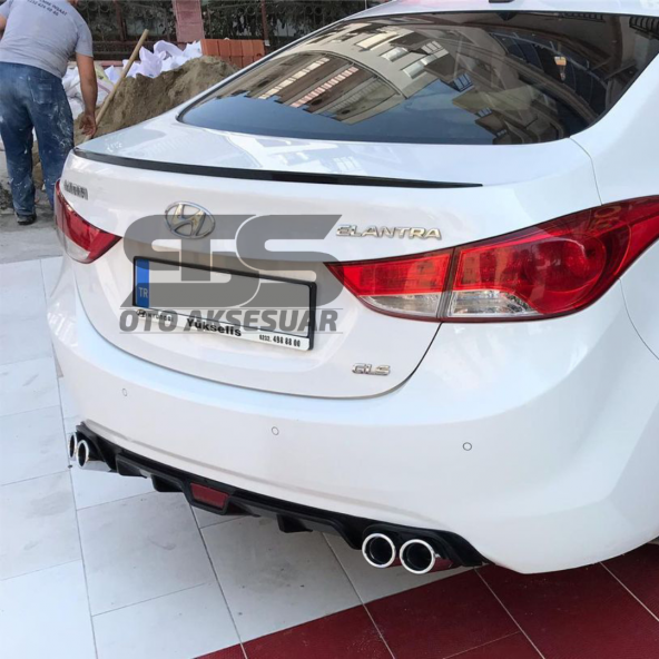 Hyundai Elantra 2012-2017 Bagaj Üstü Spoiler Bagaj Çıtası Piano Black - Resim 2