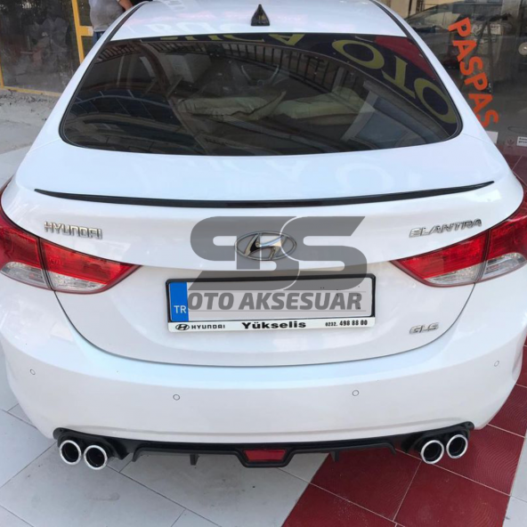 Hyundai Elantra 2012-2017 Bagaj Üstü Spoiler Bagaj Çıtası Piano Black - Resim 4