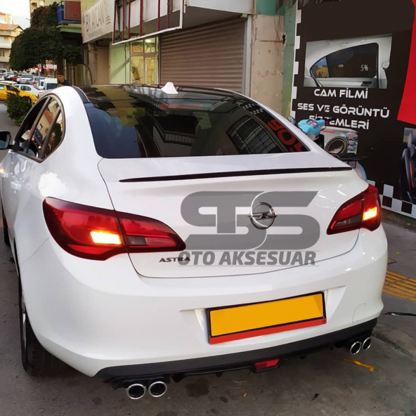 Opel Astra J Sedan Kasa Bagaj Üstü Slim Spoiler Piano Black Parlak - Resim 5