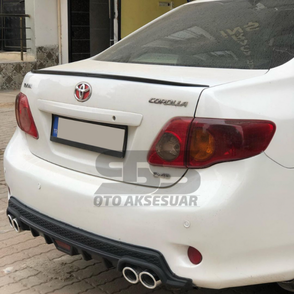 Toyota Corolla 2006-2012 Bagaj Üstü Slim Spoiler Piano Black Parlak Siyah - Resim 3