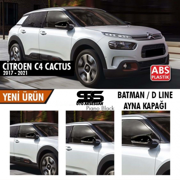 Citroen Cactus Batman Yarasa Ayna Kapağı Piano Black / 2017-2021 ürün görseli 1