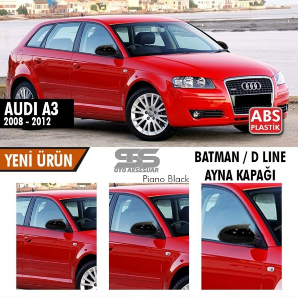 Audi A3 8P Batman Yarasa Ayna Kapağı Piano Black / 2008-2012 - 7