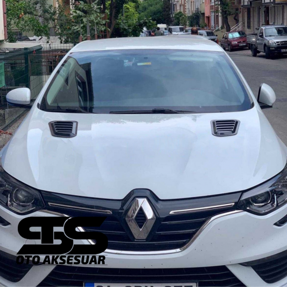 Renault Megane 4 Uyumlu Piano Black Kaput Üstü Havalandırma Izgarası - Resim 3