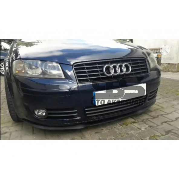 Audi A3 8P 2003-2012 Cupra R Uyumlu Ön Lip Mat Siyah Ön Tampon Lip - Resim 2