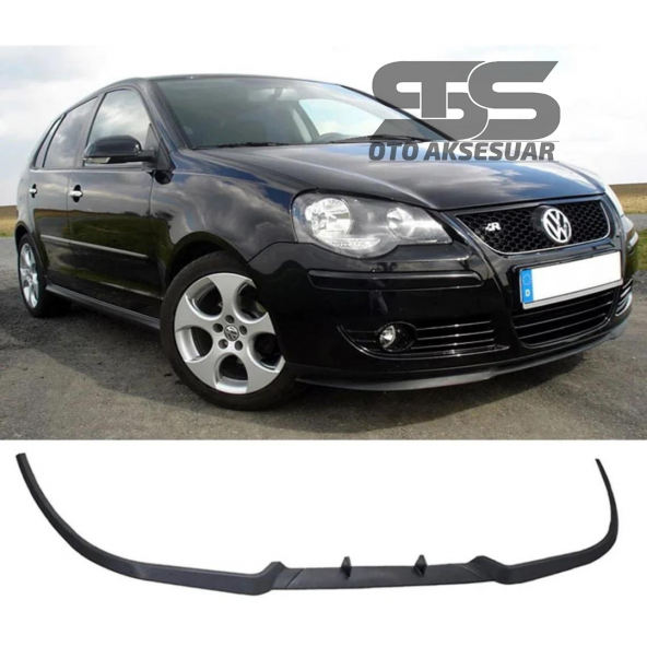 Polo 9N 2000-2005 Cupra R Uyumlu Ön Lip Mat Siyah Ön Tampon Lip