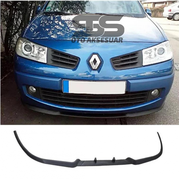 Renault Megane 2 Cupra R Uyumlu Ön Lip Mat Siyah Ön Tampon Lip ürün görseli 1
